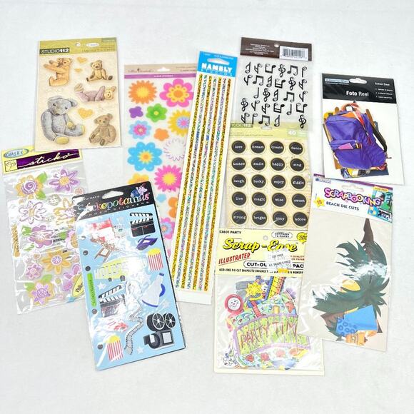 None Other - Lot of 10 Miscellaneous Scrapbooking Sticker Sheets